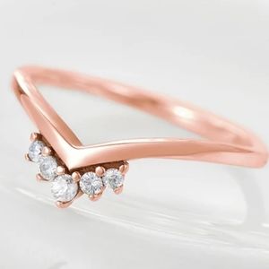 Rose Gold over Solid 925 Sterling CZ Stackable
